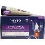 Набор, Phyto (Фито) арт. PH5002011P4 Фитоциан для женщин - сыворотка против прогрессивного (хронического) выпадения волос 12 флаконов по 5 мл + шампунь укрепляющий 100 мл